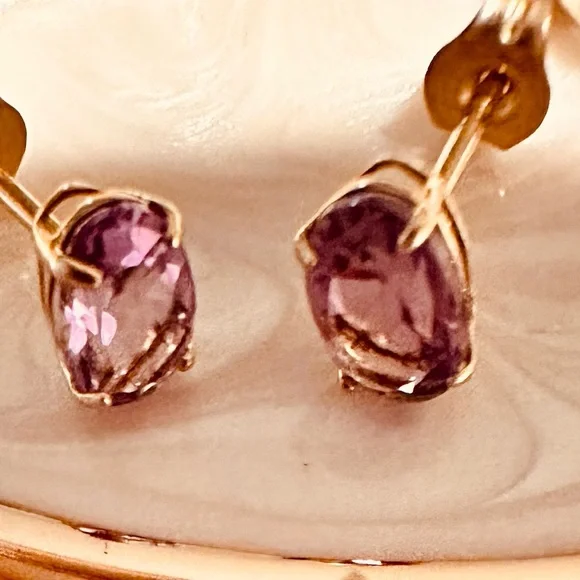14k SOLID GOLD Genuine Amethyst 1.16 carats - Picture 2 of 6